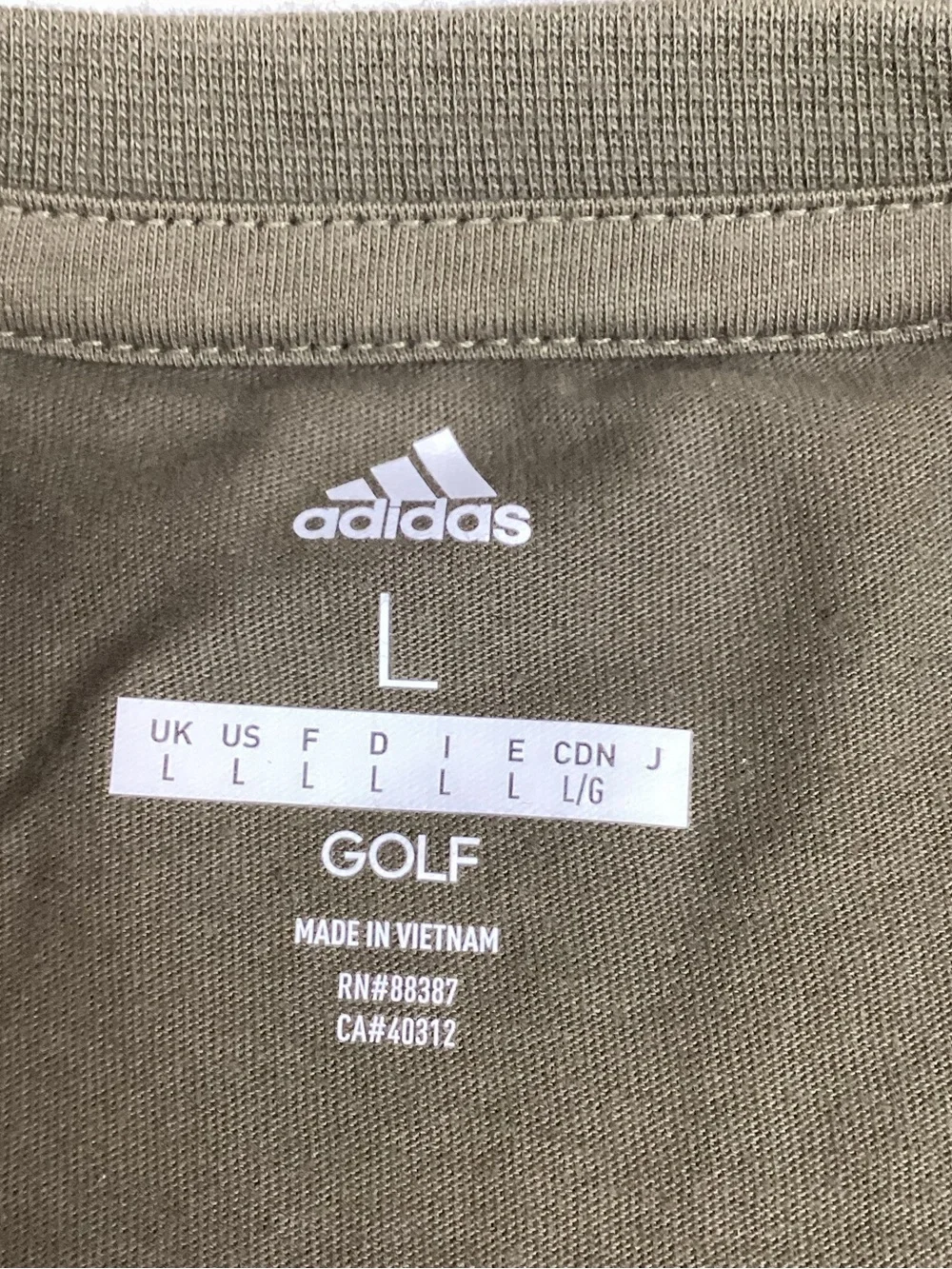 Adidas Golf Men’s Cotton Short Sleeve T-Shirt Tee Green Large NEW! Retail $25.